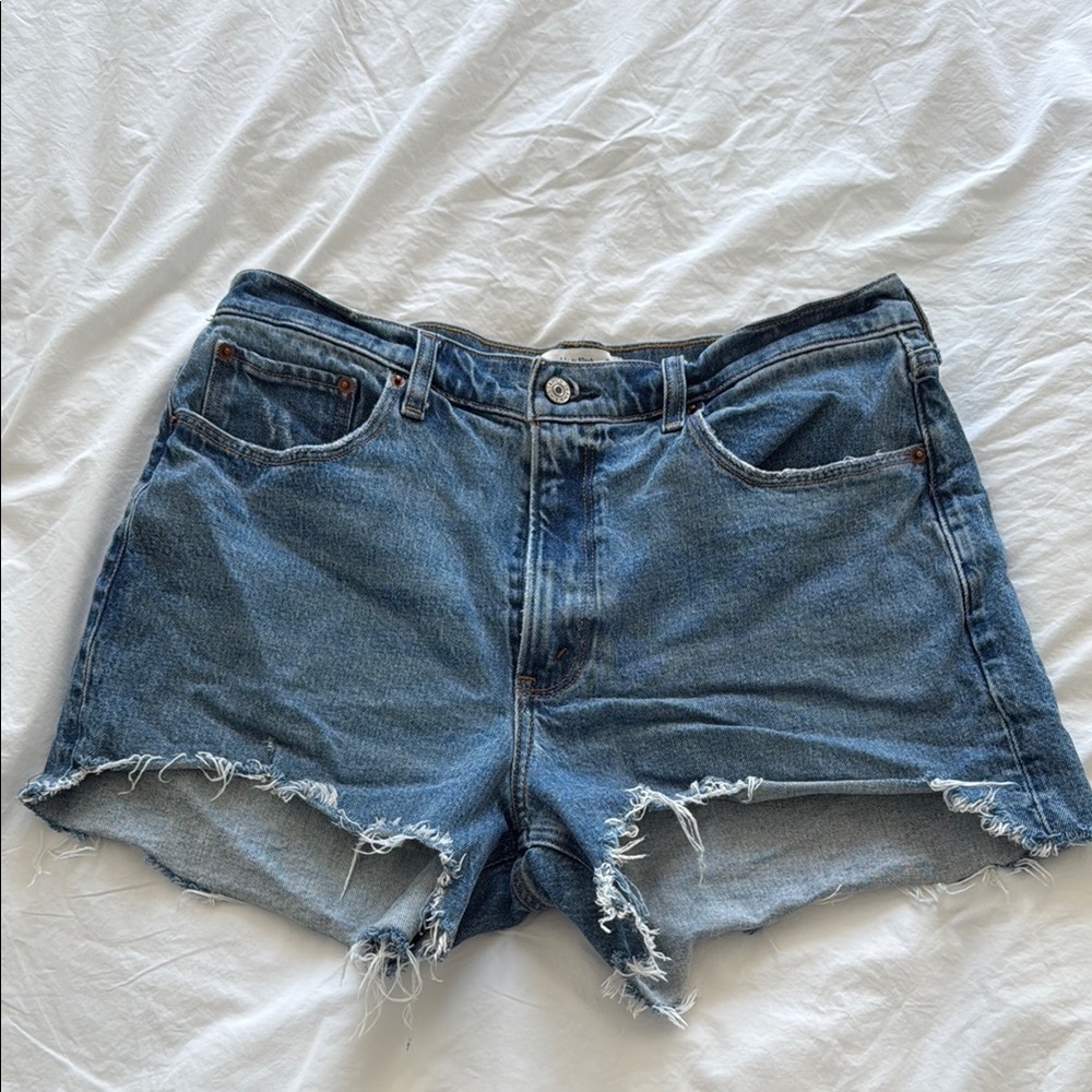 Abercrombie & Fitch Distressed High Rise 4” Mom Short 31 12